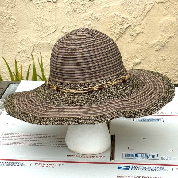 Brown & Tan Scala Collezione Sun Hat - Picture 1 of 6
